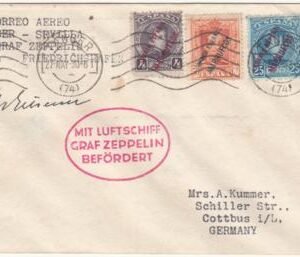 Spanish Morocco 1930 Pan American Flight Tangier - Seville, Signed Eckener