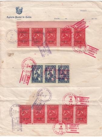 INV-17374itExt_bc91b264-09af-4d42-89fc-8f85a9f4acdc Panama 1928 256-257 Lindbergh on Unique Colon Postal Agency Letterhead