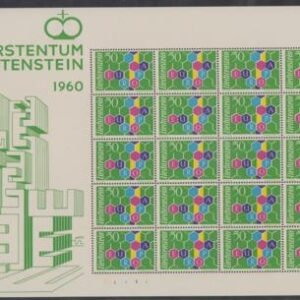Liechtenstein 356 Sheet F - VF Mint NH Rare 1960 Europa Sheet of 20 cv 1,100.00++