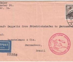 Germany 1930 Colored Cover with Creasing, C39 VF stamp