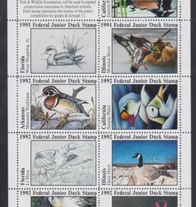 US JDS"A" XF Mint NH 1991-2 Junior Duck M/S of 9 cv 87.50