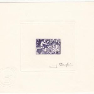 Benin 1978 J48 Signed Artist Die Proof in Purple, Mail Delivery, Bicycle