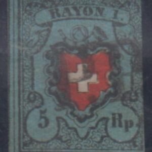 Switzerland 5 Ave - F 3 Large Margins, In at Right Thins cv $1,250
