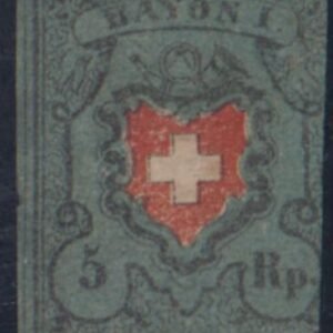 Switzerland 5 Ave Unused Presentable but faulty, cv $5,250