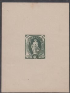 Switzerland 85P 1904 40c Dark Green Trial Die Proof