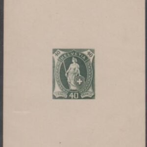 Switzerland 85P 1904 40c Dark Green Trial Die Proof