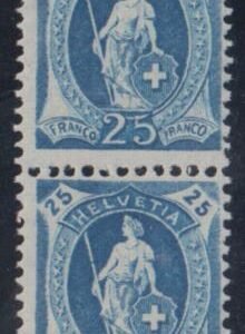 Switzerland 120 F - VF NH Perf 11 1/2 x 12, Granite Paper