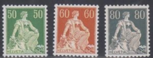 Switzerland 139, 140, 143 VF Mint NH Chalky Smooth Paper cv $200