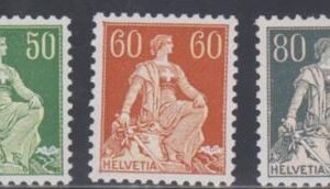 Switzerland 139, 140, 143 VF Mint NH Chalky Smooth Paper cv $200