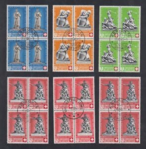 Switzerland B100-4 + 20c Shade - Used Dull Gum, 2 values w/ Augol Cancels