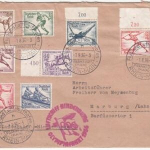 Germany 1936 Olympic Flight Cover with B82-89