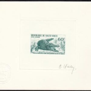 Burkina Faso 1965 C25 Artist Die Proof in Dark Green, Crocodile