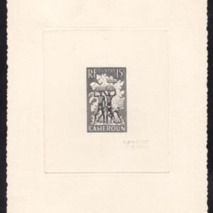 Cameroun 324 Artist Die Proof in black, Porters Carrying Bananas