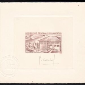 Cameroun 416 Artist Die Proof in Violet Brown,  Savings Bank Building