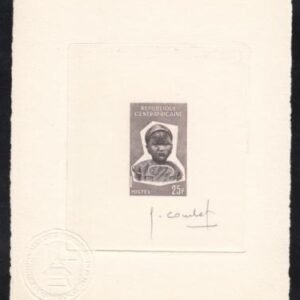 Central Africa 36 Artist Die Proof in Gray, Child