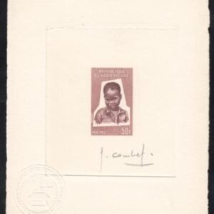 Central Africa 38 Artist Die Proof in Brown, Child