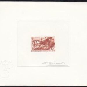 Central Africa 102 Artist Die Proof in Brown, Baoule Cattle