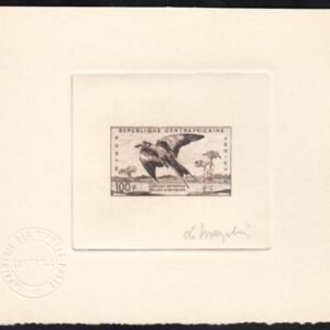 Central Africa C1 Artist Die Proof in Sepia, Bird