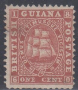 British Guiana 17 LH Thin + Slight Cut at Left, cv $425