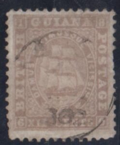 British Guiana 21 Used Small Thin cv $55