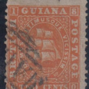 British Guiana 25 Used off Center, cv $65
