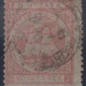 British Guiana 66a (SG 84) Fine Used 12 1/2x13 Rose cv $72.50