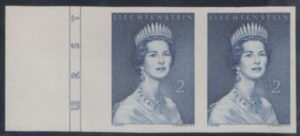 Liechtenstein 357a XF Mint NH Imperf Pair - Left Sheet Margin cv $1,750