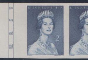 Liechtenstein 357a XF Mint NH Imperf Pair - Left Sheet Margin cv $1,750