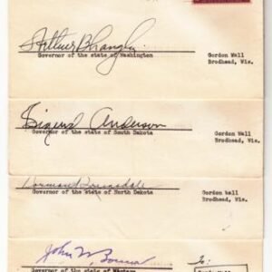 US 858 Set of 4 Covers Each Autograped by Different Governor