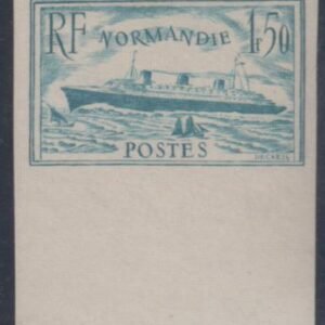 France 300a var. XF NH Imperf Pale Blue, Full Bottom - One of the Great Rarities of French Commemorative Imperfs cv $8,000