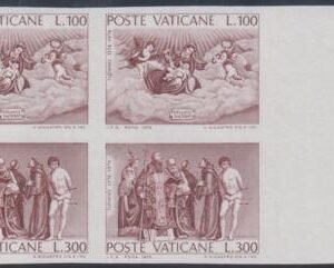 Vatican 590 - 91a XF NH Imperf Proof - Right Margin Block of 4 cv $1,175