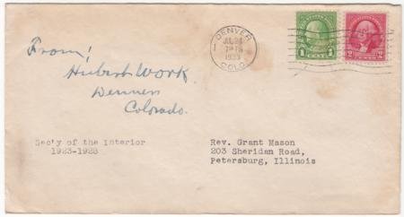 INV-17929itExt_27655fba-02ea-45ac-bae3-74fda41ca414 US 1933 Cover with 707, 552 Signed by Hubert Work, Sec. of the Interior