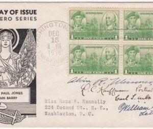 US  709 FDC Signed by the Designers and Engravers