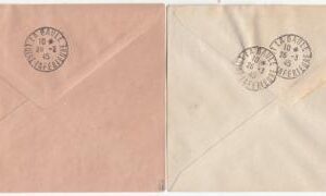 French Area - St. Nazaire Set of 2  Registered Covers with Postage Paid Labels