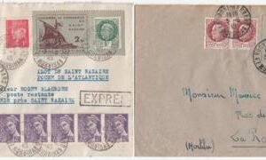 French Area - St. Nazaire Set of 2 Covers with Yvert 1 & 2