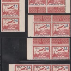 France 1942 Legion of Fr. Volunteers Michel V Plate Var. in 4 Pairs