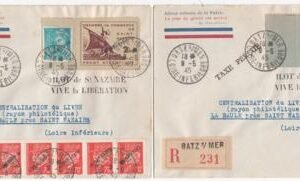 French Area - St. Nazaire Set of 2 Registered Covers with Yvert 1 & 2