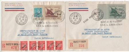 INV-17938itExt_c12bf7d5-b5d8-4a2b-8a80-045c95bbc3d4 French Area - St. Nazaire Set of 2 Registered Covers with Yvert 1 & 2