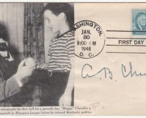 US 1946 933 FDC Signed by "Happy" Chandler , Commissioner of Baseball