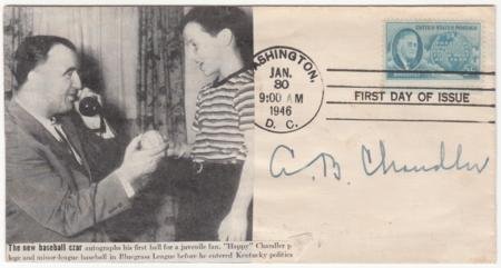 INV-17941itExt_3d4595ed-a5b8-441d-9fd2-d0fdf6b8e6c1 US 1946 933 FDC Signed by "Happy" Chandler , Commissioner of Baseball