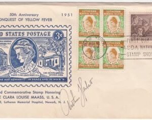 US 995 50th Anniv. Conquest of Yellow fever cover Signed by Reverend Arthur Herbert, Maas advocate