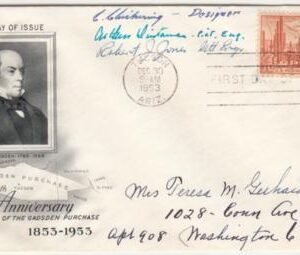 US 1953 1028 FDC Signed by the Designers and Engravers
