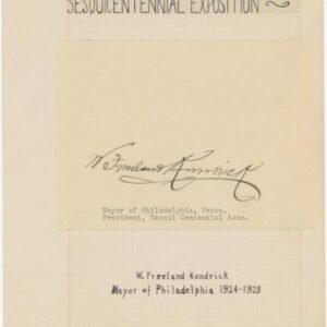 US c1926 Cut Signature of Mayor of Philly, W. Freeland Kendrik (627)