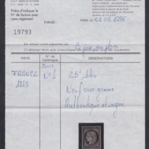 France 6 VF - XF Mint LH Signed Calvs with Cert. Fresh OG, Spectacular! cv $9,000