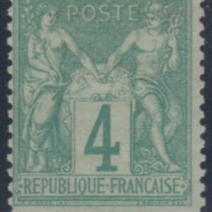 France 66 Fine Hinged Pale Green - Signed Calves cv $145