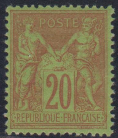 INV-18053itExt_286471de-a5f8-43ff-8065-5bc9271270df France 98a VF - XF Mint LH Red on Deep Green cv $72.50