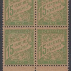 France J31 Fine Mint NH Pristine Block on "GC" Paper cv $200