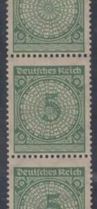 Germany 324b F - VF Mint LH Missing Denomination in a Strip of 3, cv $220