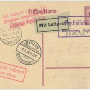 Germany 1926 Braunschweig Flugafen Flight to Berlin