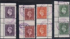 WWII Propaganda Stamps Mi 3-8  F - VF Used Set of Gutter Pairs cv $1,180